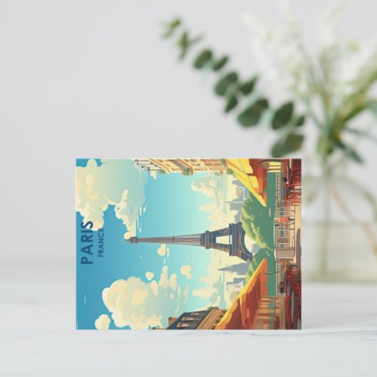 oude reisposter van Parijs Briefkaart (Staand voorkant)