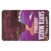 Oude reisposter van Santa María Guatemala. Magneet (Horizontaal)