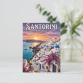 Oude Reisposter van Santorini Briefkaart (Staand voorkant)