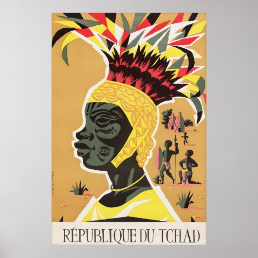 Oude Reisposter van Tsjaad République Du Tchad Poster (Voorkant)
