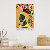 Oude Reisposter van Tsjaad République Du Tchad Poster (Keuken)
