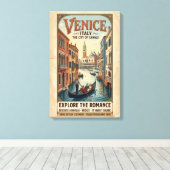 Oude reisposter van Venetië Italië Canvas Afdruk (Insitu (Houten vloer))