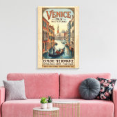 Oude reisposter van Venetië Italië Canvas Afdruk (Insitu (Woonkamer))