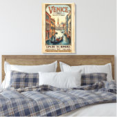 Oude reisposter van Venetië Italië Canvas Afdruk (Insitu (Slaapkamer))