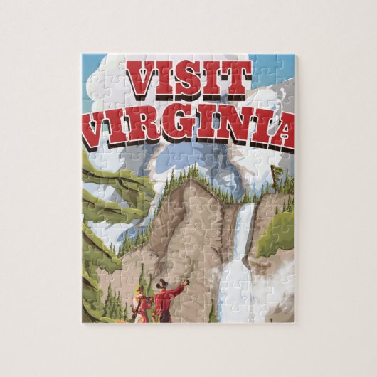 Oude reisposter van Virginia State Legpuzzel (Verticaal)