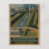 Oude Reisposter van Washington DC Briefkaart (Voorkant)