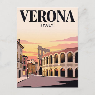 Oude Reisposter Verona, Italië Briefkaart