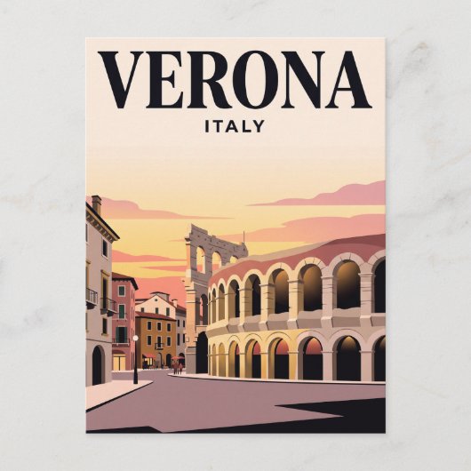 Oude Reisposter | Verona, Italië Briefkaart (Voorkant)