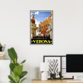 Oude Reisposter Verona Reizen Italië Poster (Thuiskantoor)
