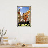 Oude Reisposter Verona Reizen Italië Poster (Keuken)