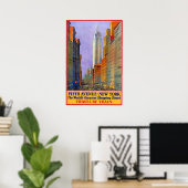 Oude reisposter Vijfde Avenue New York Poster (Thuiskantoor)