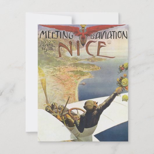 Oude Reisposter, Vliegtuig boven Nice Frankrijk (Voorkant)
