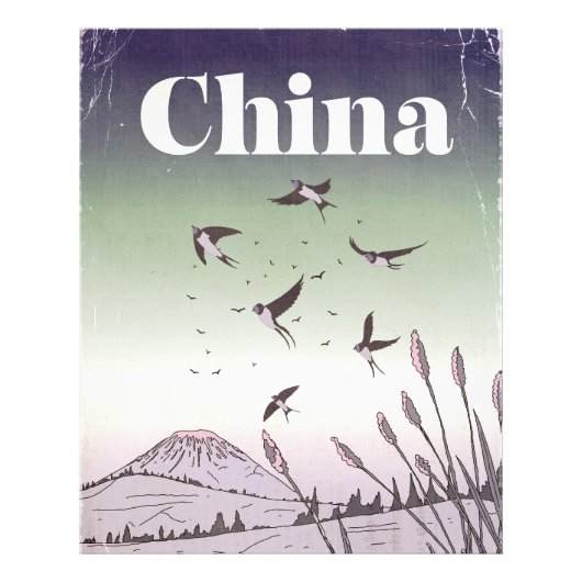 Oude reisposter voor China Foto Afdruk (Voorkant)