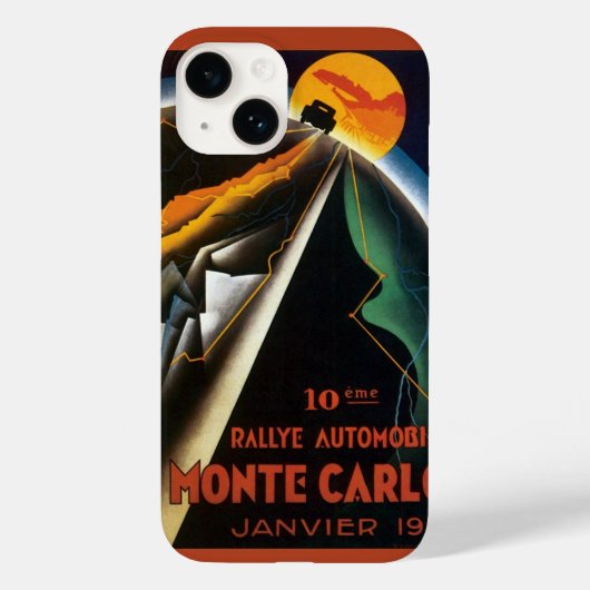 Oude Reisposter voor Monte Carlo Auto Rally Case-Mate iPhone Case (Achterkant)