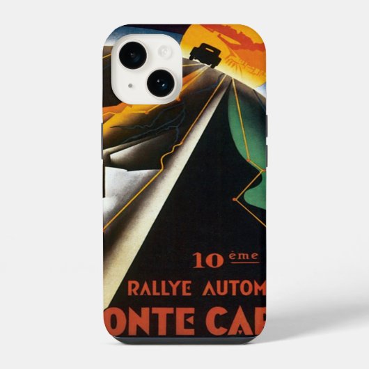 Oude Reisposter voor Monte Carlo Auto Rally iPhone Hoesje (Achterkant)