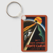 Oude Reisposter voor Monte Carlo Auto Rally Sleutelhanger (Voorkant)
