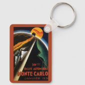Oude Reisposter voor Monte Carlo Auto Rally Sleutelhanger (Achterkant)