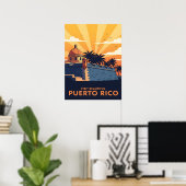 Oude reisposter voor Puerto Rico Poster (Thuiskantoor)