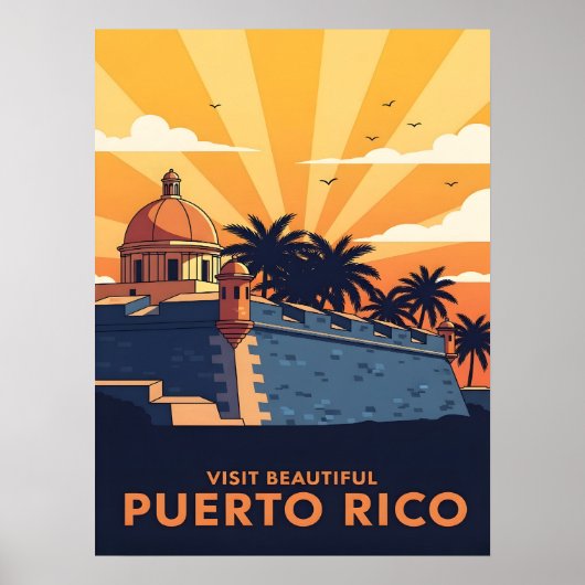 Oude reisposter voor Puerto Rico Poster (Voorkant)
