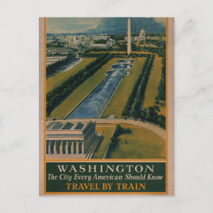 Oude Reisposter Washington DC Briefkaart