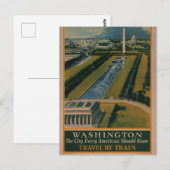 Oude Reisposter Washington DC Briefkaart (Voorkant / Achterkant)