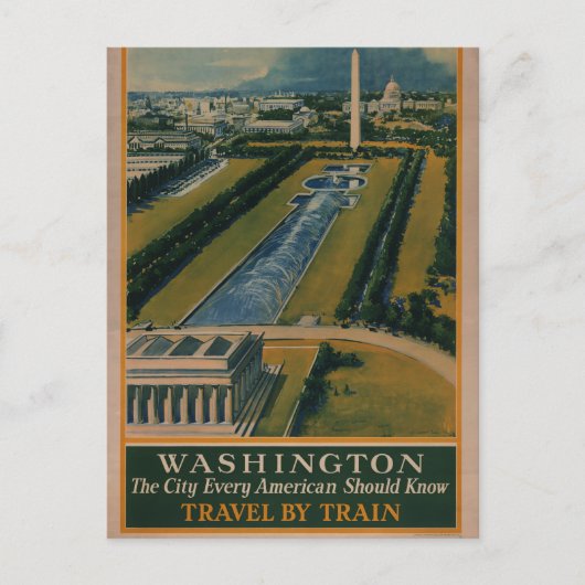 Oude Reisposter Washington DC Briefkaart (Voorkant)
