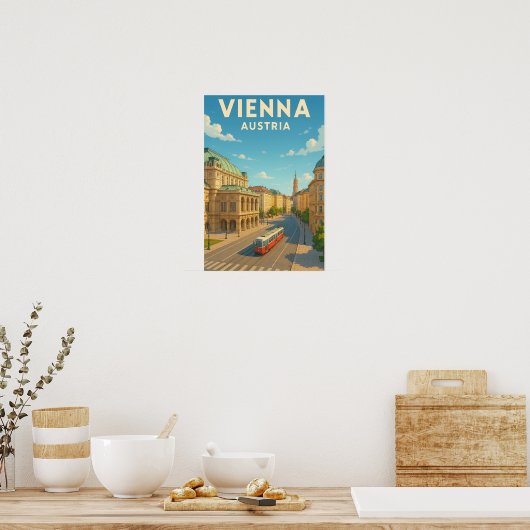 Oude Reisposter Wenen Oostenrijk Poster (Keuken)