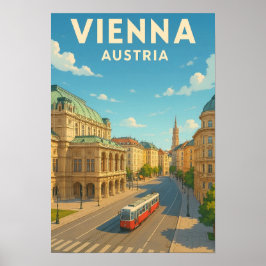 Oude Reisposter Wenen Oostenrijk Poster