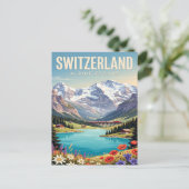Oude Reisposter | Zwitserland Briefkaart (Staand voorkant)