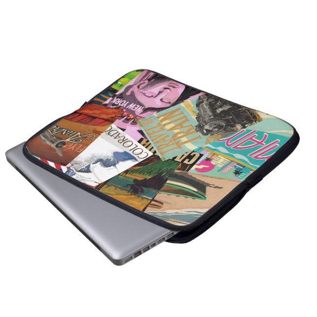 Oude Reisposters Laptop Sleeve (Voorkant onderkant)