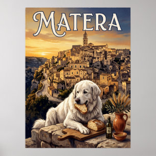 Oude Reisposters Matera Italië Hond Poster