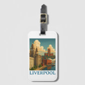 Oude reisstad Liverpool Engeland uitzicht Bagagelabel (Voorkant (verticaal))