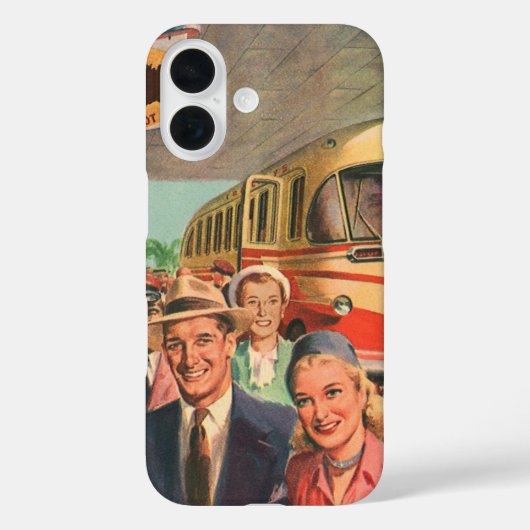 Oude reizigers op vakantie bij het busstation Case-Mate iPhone case (Achterkant)