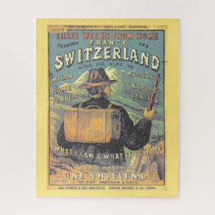Oude reizigersgids voor Zwitserland geïllustreerd Legpuzzel