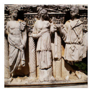 Oude reliëfgravures sculpturen in Turkije Perfect Poster