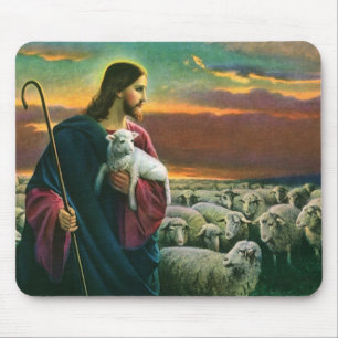 Oude Religie, Christus Goede Herder met Kudde Muismat