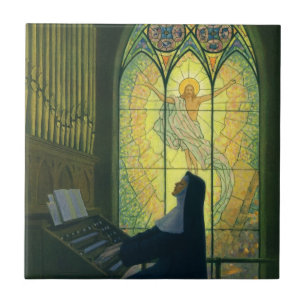 Oude Religie, Non die Orgel Speelt in Kerk Tegeltje