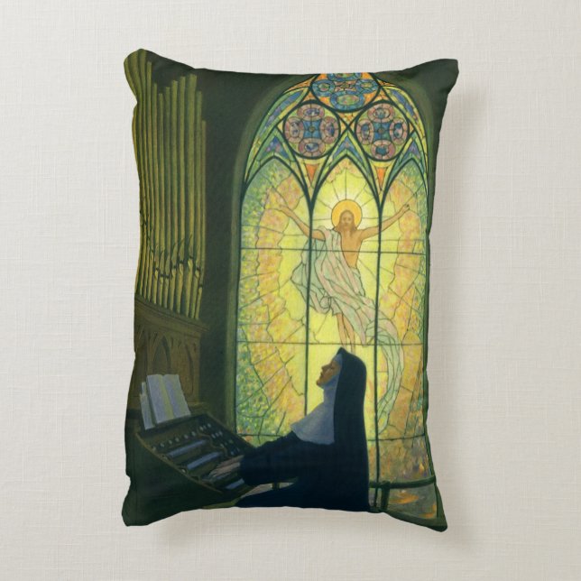 Oude Religie, Non Playing een Orgel in Kerk Accent Kussen (Achterkant (Verticaal))