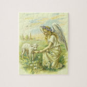 Oude Religie, Victoriaans Paasengeltje met Lam Legpuzzel (Verticaal)