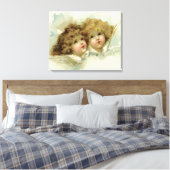 Oude Religie, Victoriaanse engelen in de wolken Canvas Afdruk (Insitu (Slaapkamer))
