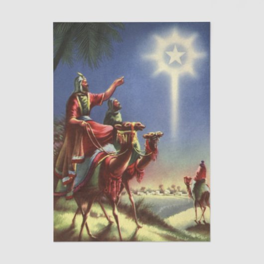 Oude religie, wijze mannen met ster van Bethlehem Tissuepapier (Voorkant)