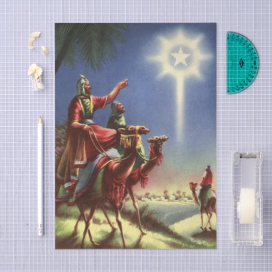 Oude religie, wijze mannen met ster van Bethlehem Tissuepapier (Craft)