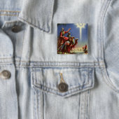 Oude religie, wijze mannen met ster van Bethlehem Vierkante Button 5,1 Cm (In situ)