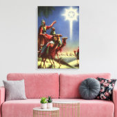 Oude Religie, Wijzen met Ster van Bethlehem Canvas Afdruk (Insitu (Woonkamer))