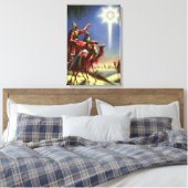 Oude Religie, Wijzen met Ster van Bethlehem Canvas Afdruk (Insitu (Slaapkamer))