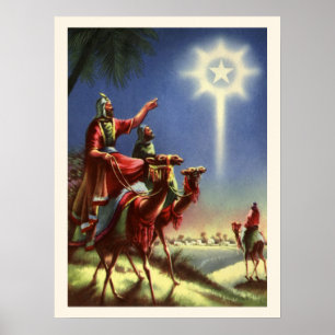 Oude Religie, Wijzen met Ster van Bethlehem Poster