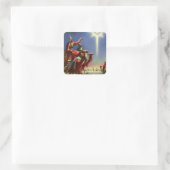 Oude religie, Wijzen met Ster van Bethlehem Vierkante Sticker (Tas)