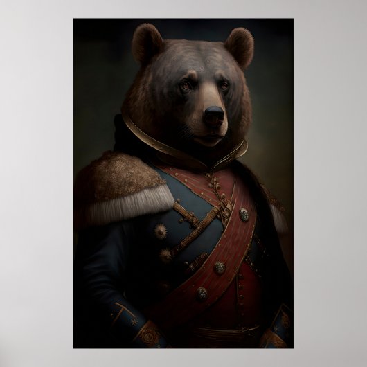 Oude Renaissance Militaire Schilderij Beer Poster (Voorkant)