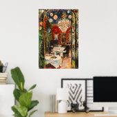 Oude restauranterinterieurprint Elegant diner Poster (Thuiskantoor)