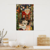 Oude restauranterinterieurprint Elegant diner Poster (Keuken)